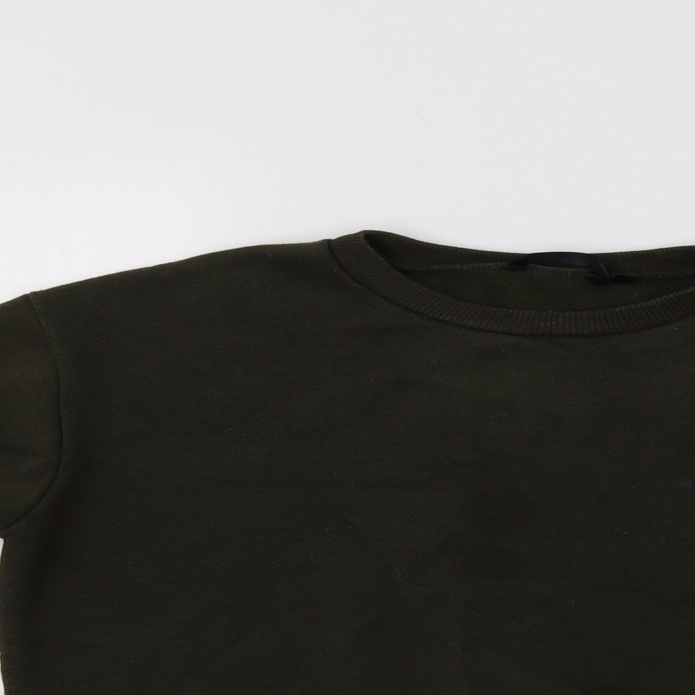 Goldigga Womens Green  Cotton Pullover Sweatshirt Size 10