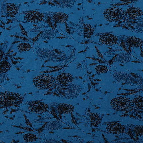Bonmarché Womens Blue Floral Viscose Tunic Blouse Size 22 V-Neck