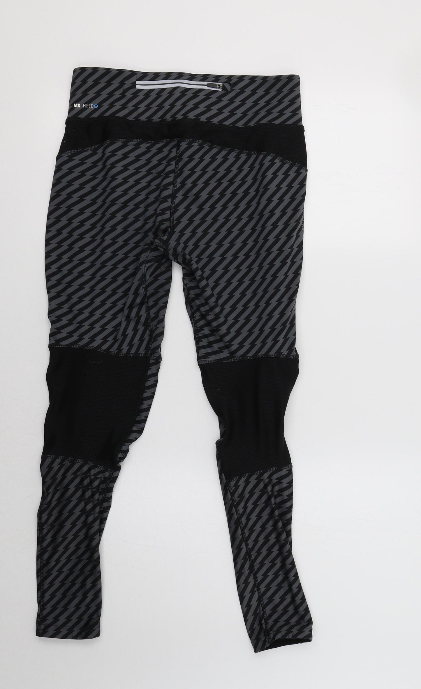 Karrimor Womens Grey Geometric Polyester Compression Leggings Size 12 L28 in Regular