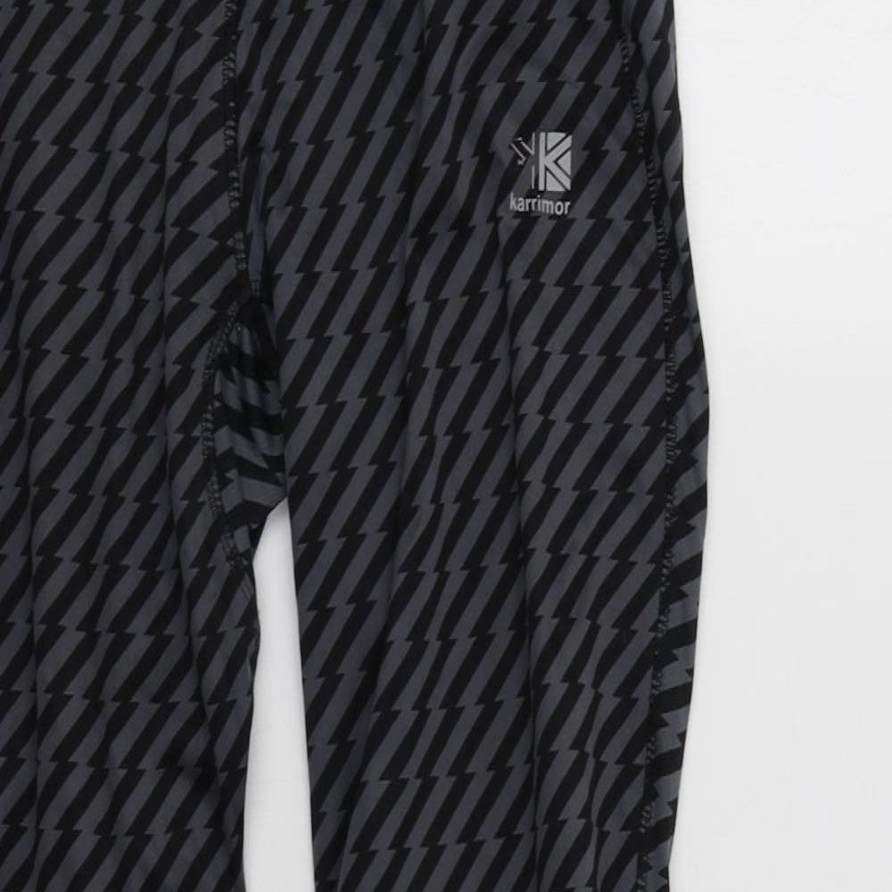 Karrimor Womens Grey Geometric Polyester Compression Leggings Size 12 L28 in Regular