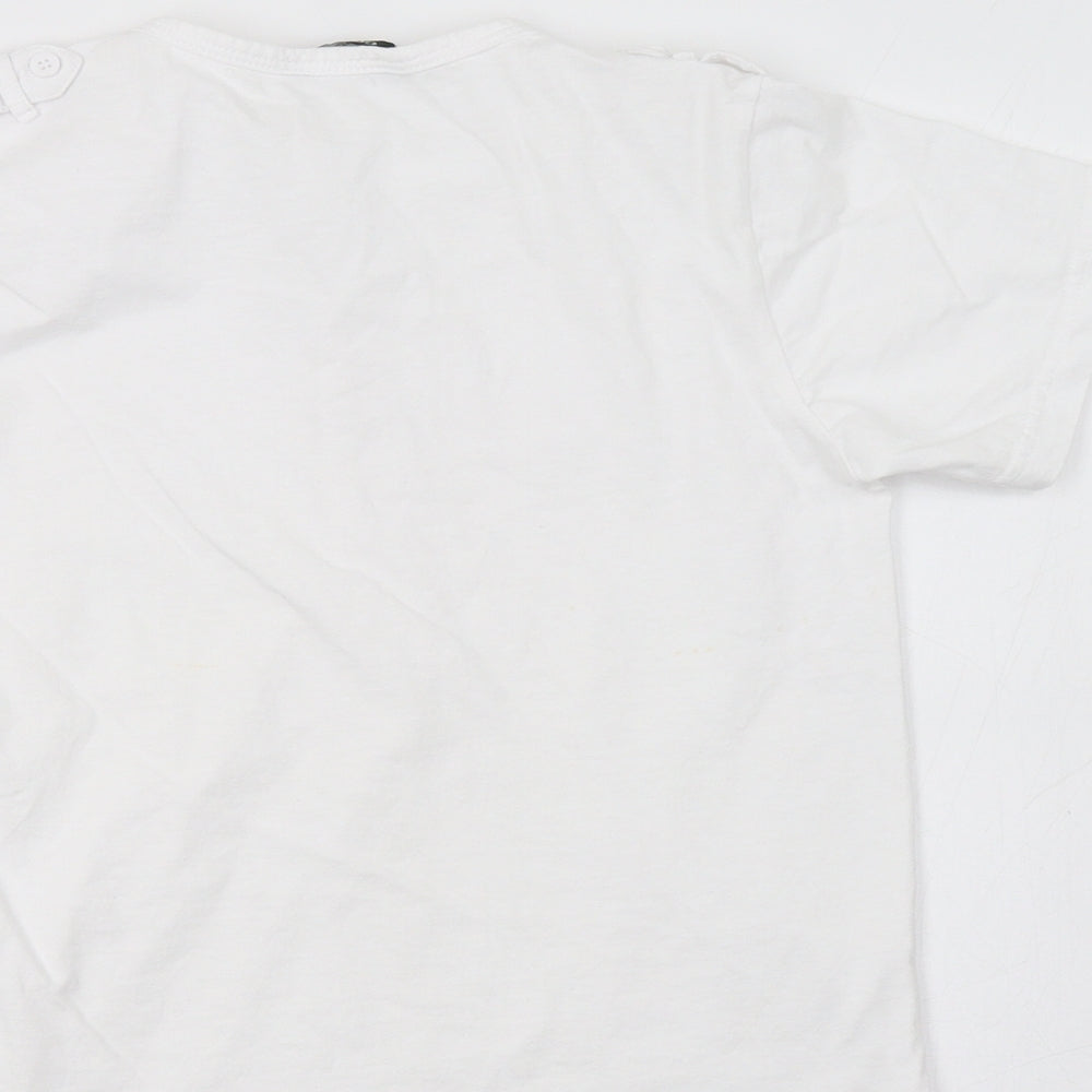 George Boys White  Cotton Basic T-Shirt Size 8-9 Years Henley