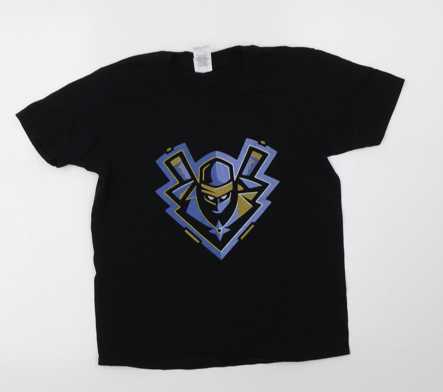 Gildan Boys Black  Cotton Basic T-Shirt Size 9-10 Years Crew Neck
