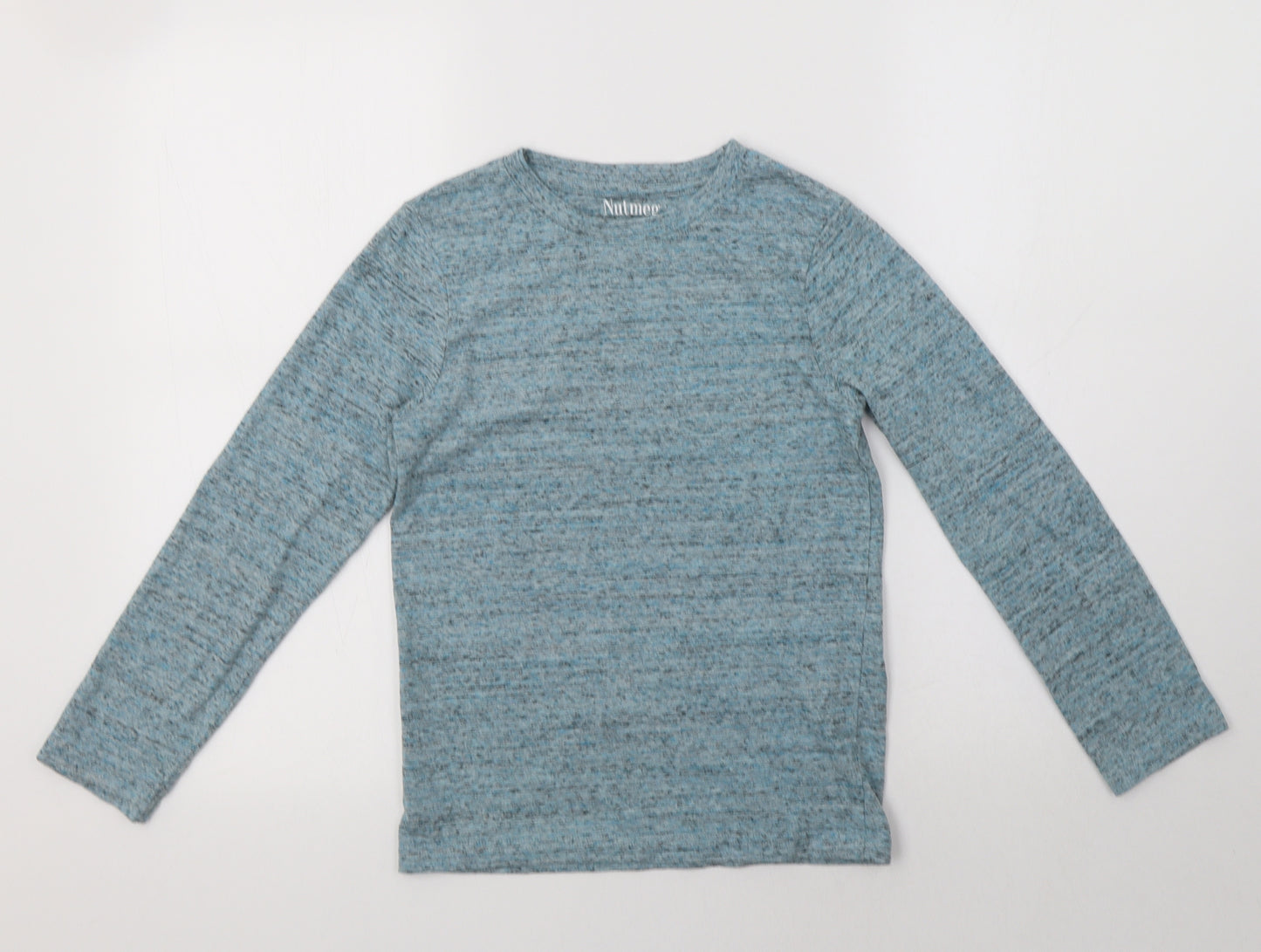 Nutmeg Girls Blue  Cotton Basic T-Shirt Size 9-10 Years Crew Neck