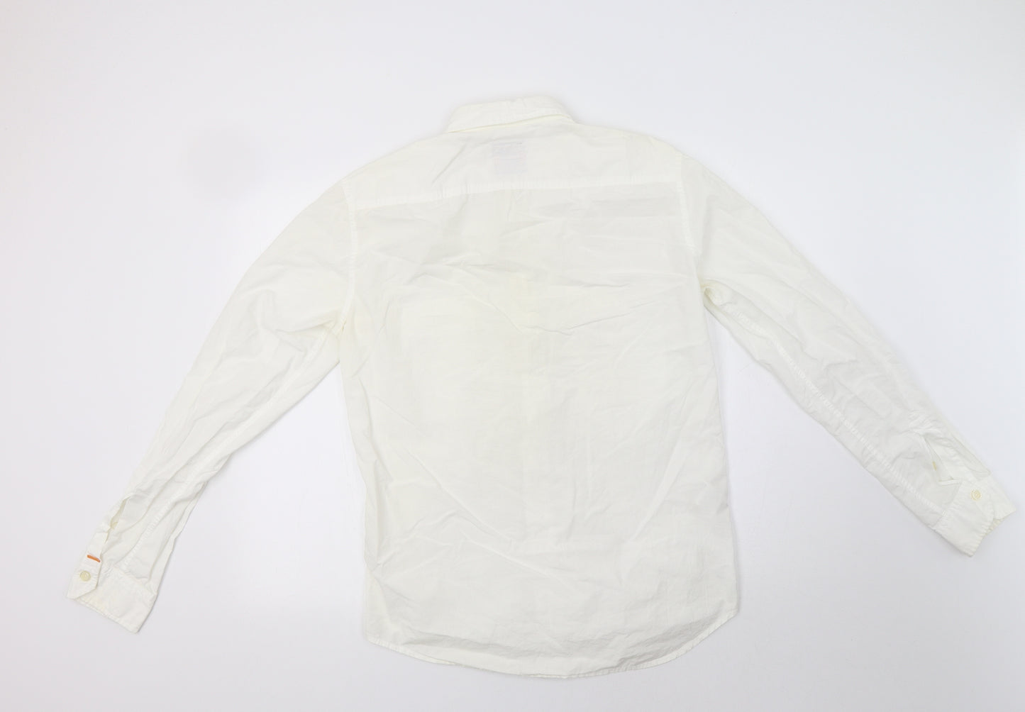 Boss Orange Mens White  Cotton  Button-Up Size M Collared