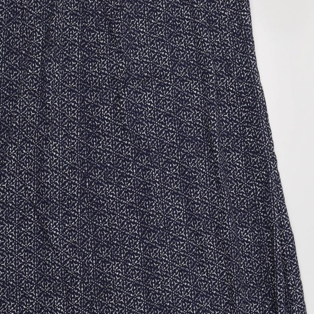 Monsoon Womens Blue Geometric Viscose Maxi  Size XL  Off the Shoulder