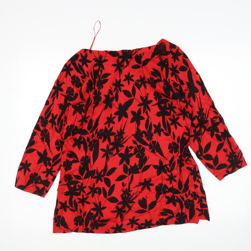 Matalan Womens Multicoloured Round Neck Floral Acrylic Pullover Jumper Size 14