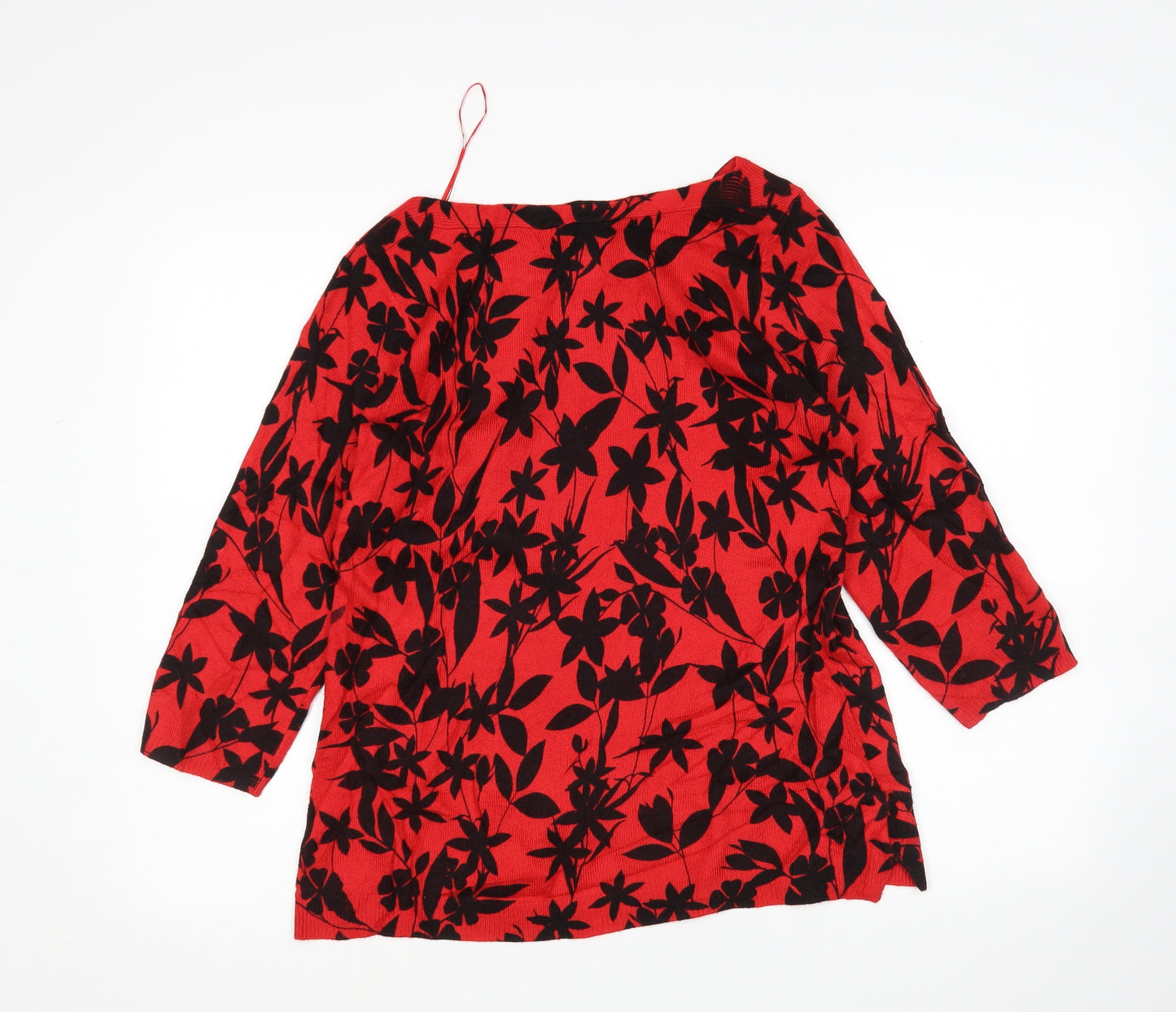Matalan Womens Multicoloured Round Neck Floral Acrylic Pullover Jumper Size 14