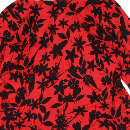 Matalan Womens Multicoloured Round Neck Floral Acrylic Pullover Jumper Size 14