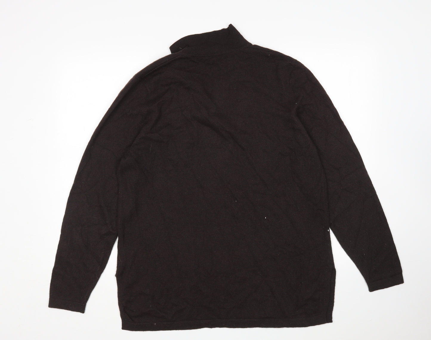 Woolovers Mens Brown V-Neck  Wool Pullover Jumper Size L