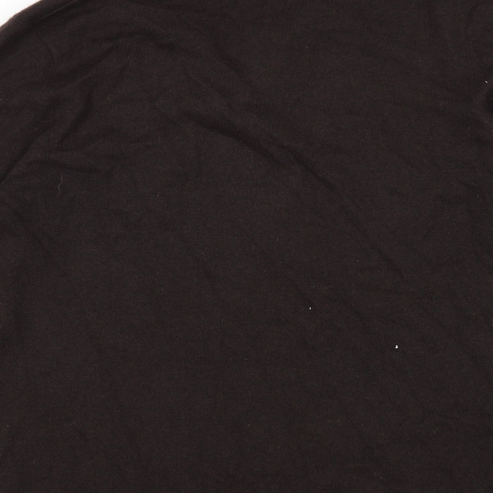 Woolovers Mens Brown V-Neck  Wool Pullover Jumper Size L
