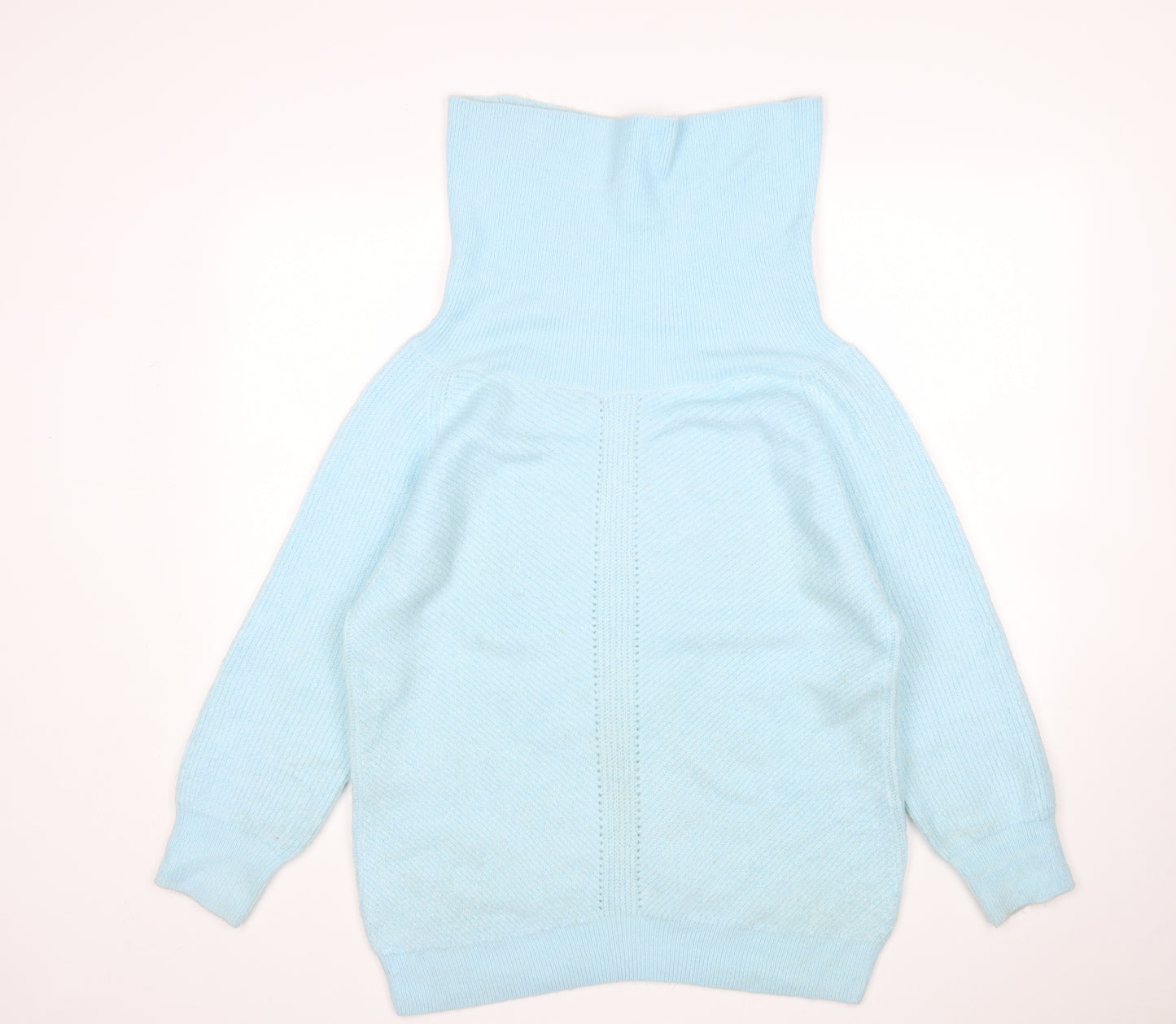 George Womens Blue Roll Neck  Acrylic Pullover Jumper Size L