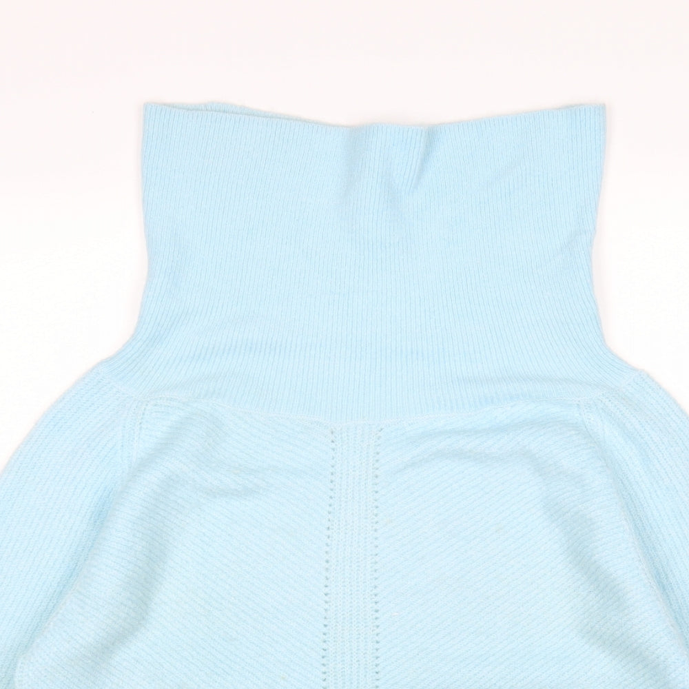 George Womens Blue Roll Neck  Acrylic Pullover Jumper Size L