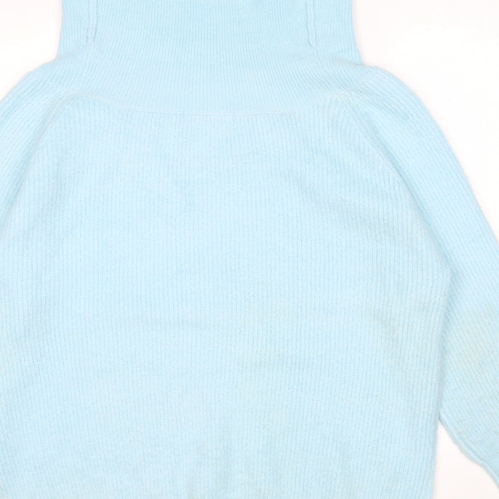 George Womens Blue Roll Neck  Acrylic Pullover Jumper Size L