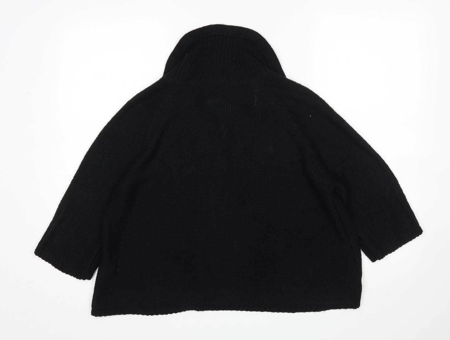 Per Una Womens Black V-Neck  Acrylic Cardigan Jumper Size L