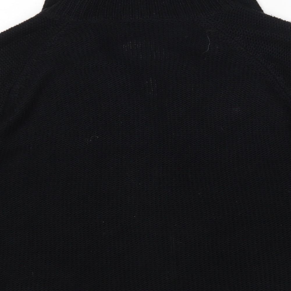 Per Una Womens Black V-Neck  Acrylic Cardigan Jumper Size L