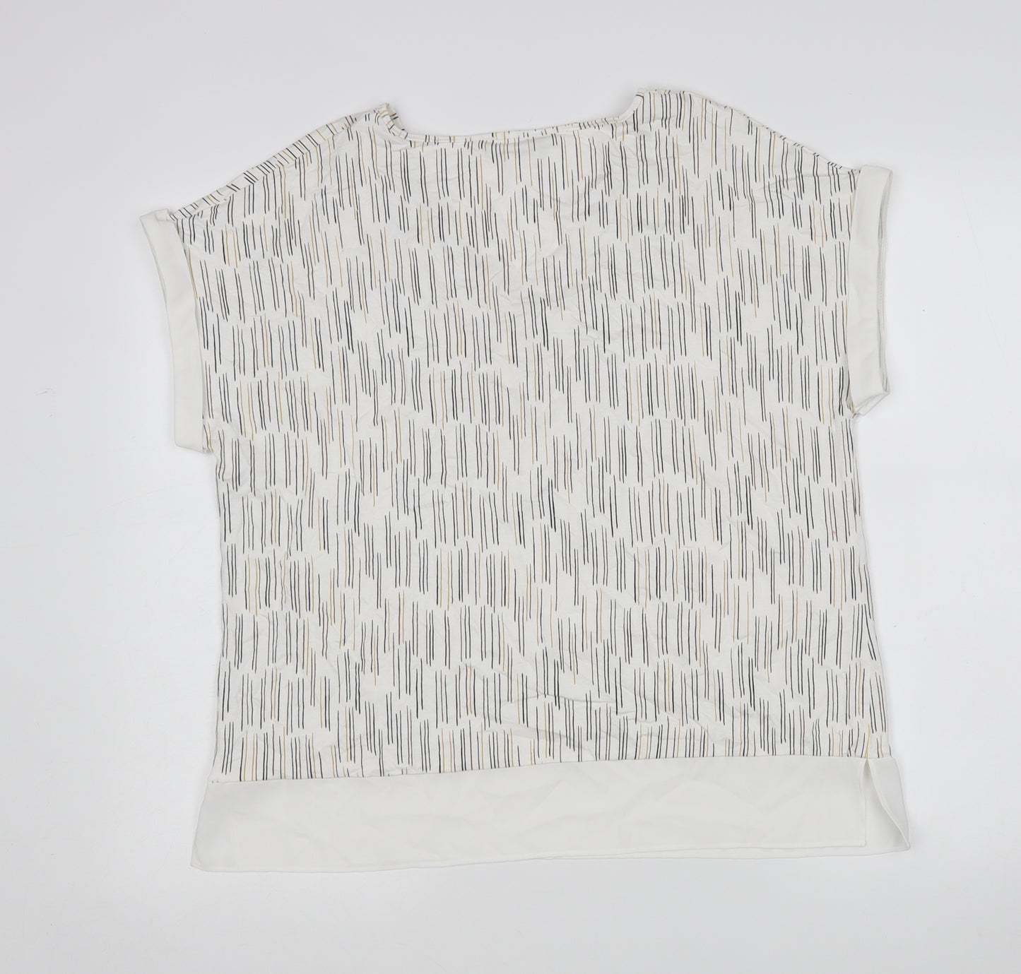 Papaya Womens Multicoloured Geometric Viscose Basic Blouse Size 14 V-Neck