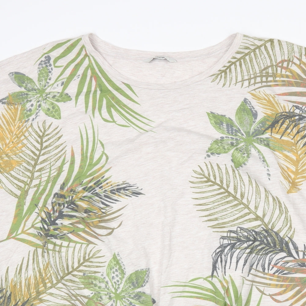 George Womens Multicoloured Floral Polyester Basic T-Shirt Size 24 Round Neck
