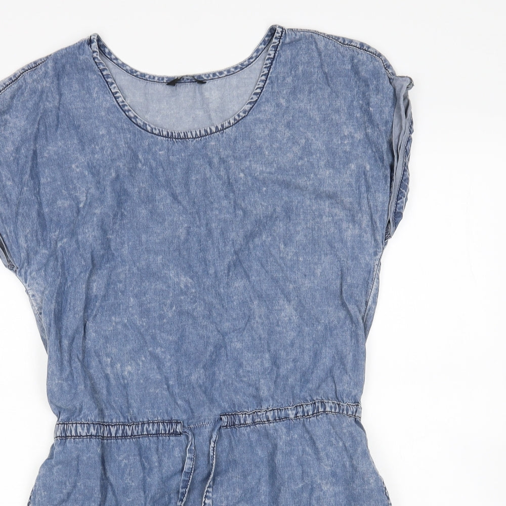 George Womens Blue  Lyocell T-Shirt Dress  Size 10  Round Neck