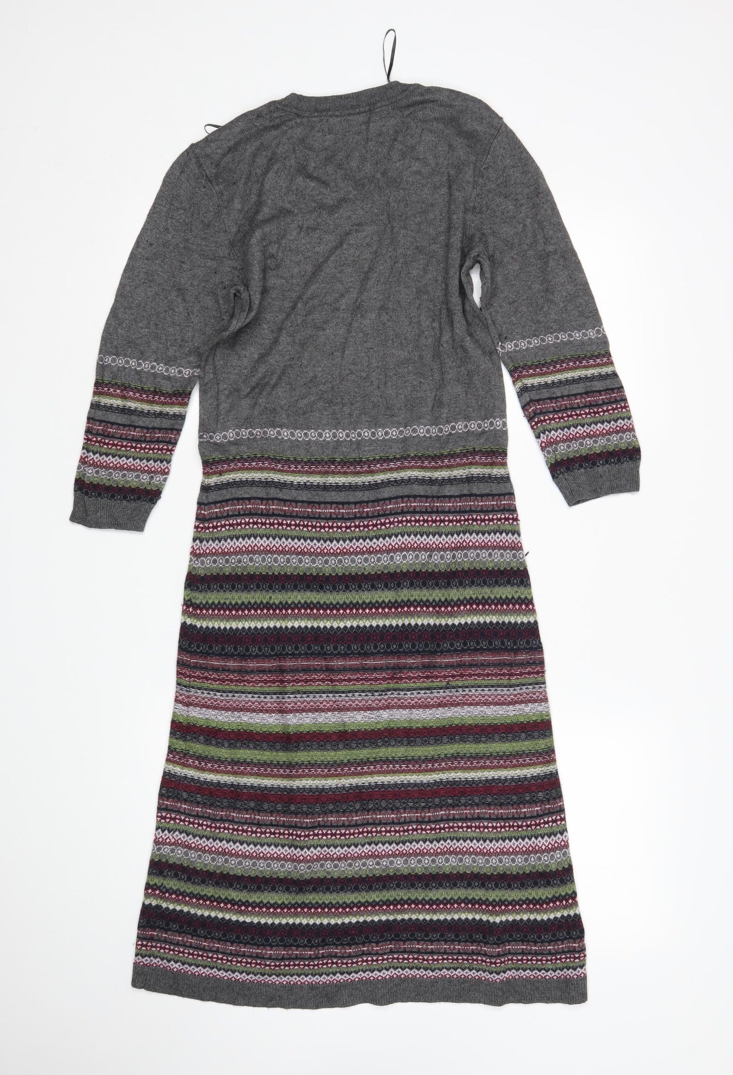 Per Una Womens Multicoloured Striped Viscose Jumper Dress  Size 10  Round Neck