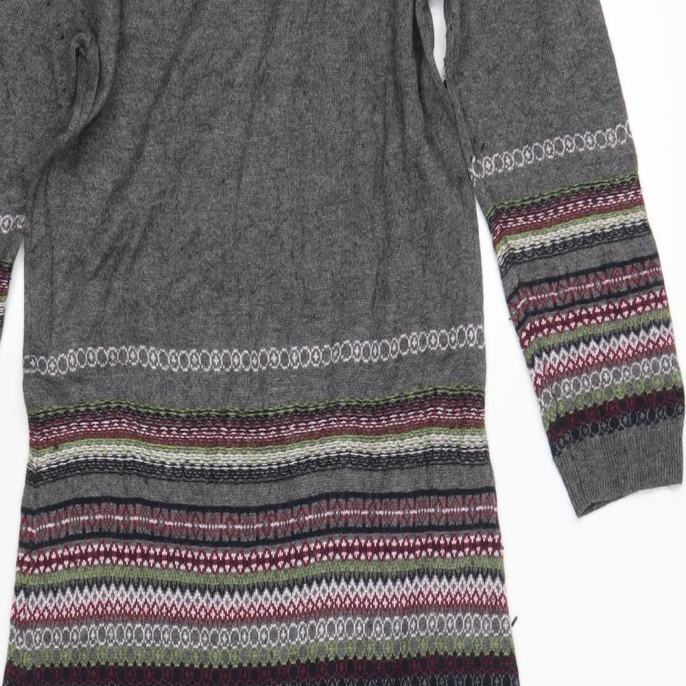Per Una Womens Multicoloured Striped Viscose Jumper Dress  Size 10  Round Neck