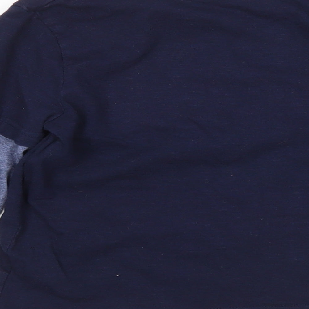 M&Co Boys Blue  Cotton Basic T-Shirt Size 4-5 Years Round Neck