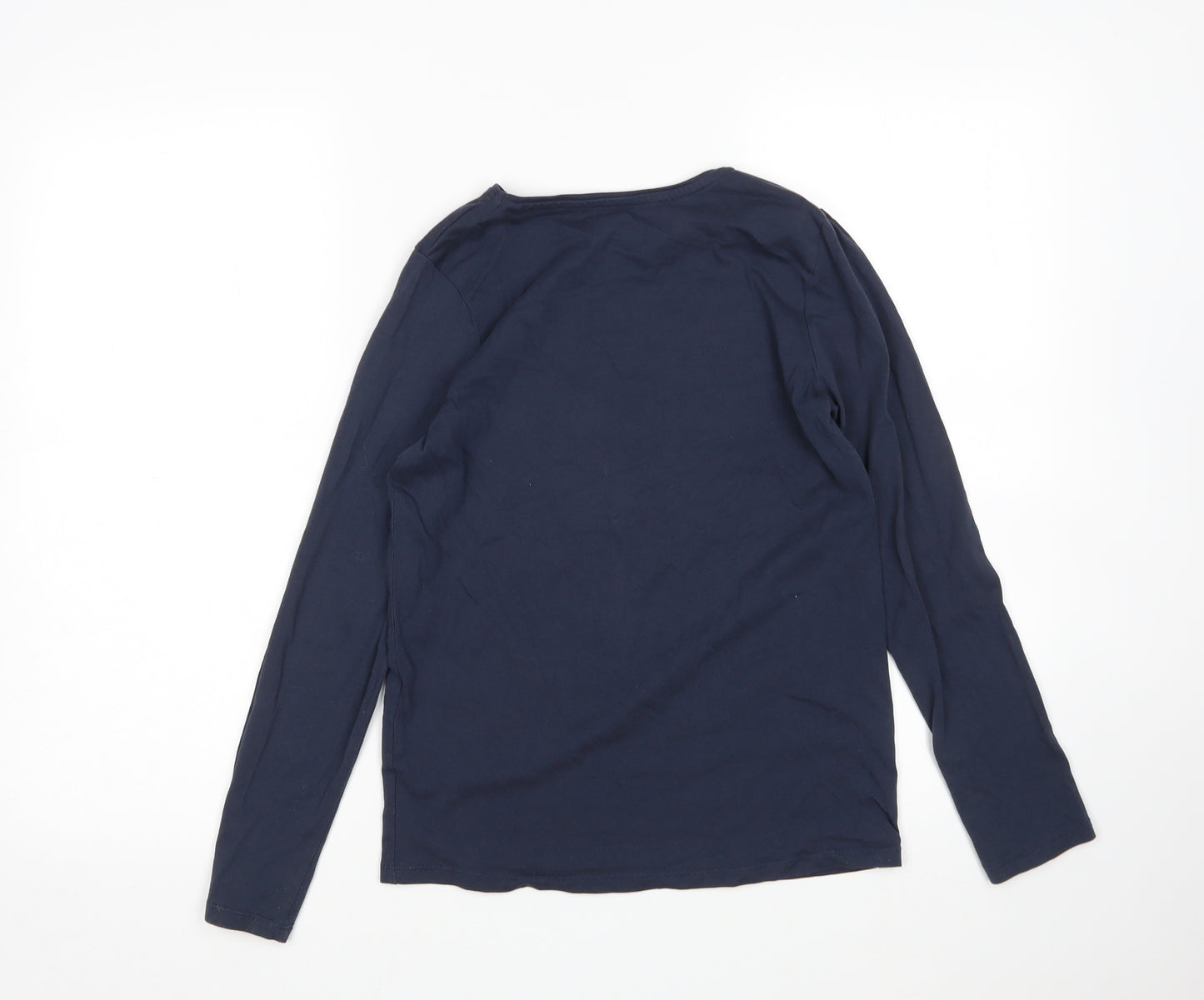 Primark Girls Blue  Cotton Basic T-Shirt Size 12-13 Years Round Neck