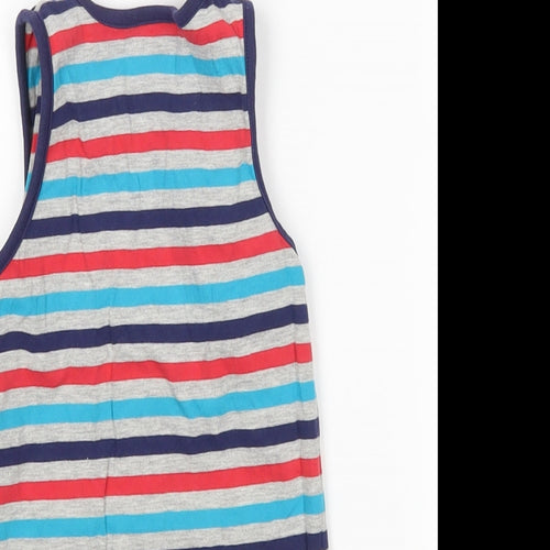 George Boys Multicoloured Striped Cotton Basic Tank Size 4-5 Years Round Neck