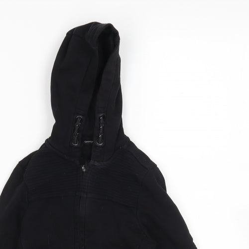 George Boys Black  Cotton Full Zip Hoodie Size 4-5 Years