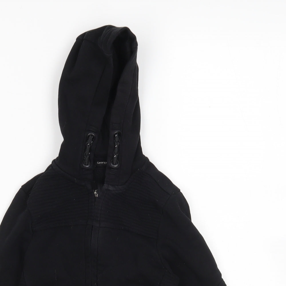 George Boys Black  Cotton Full Zip Hoodie Size 4-5 Years