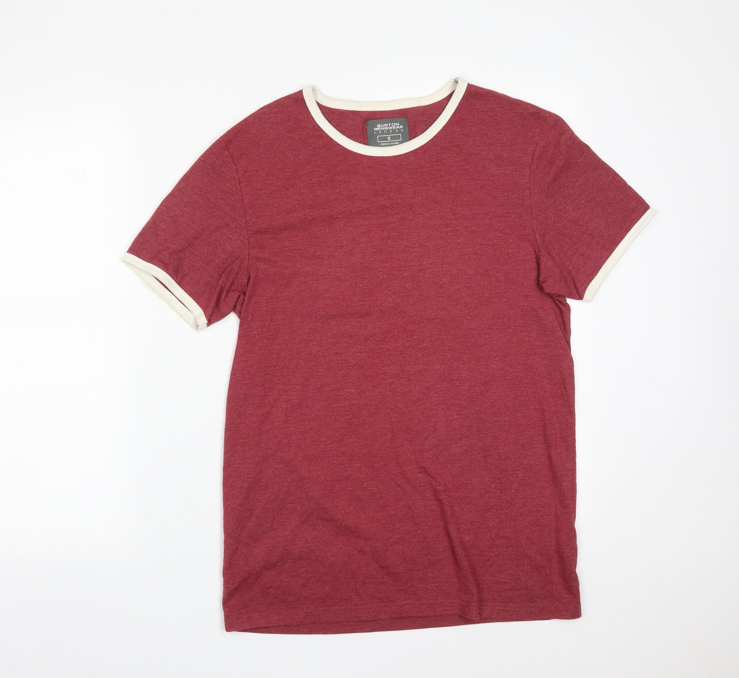 Burton Mens Red  Cotton  T-Shirt Size S Crew Neck