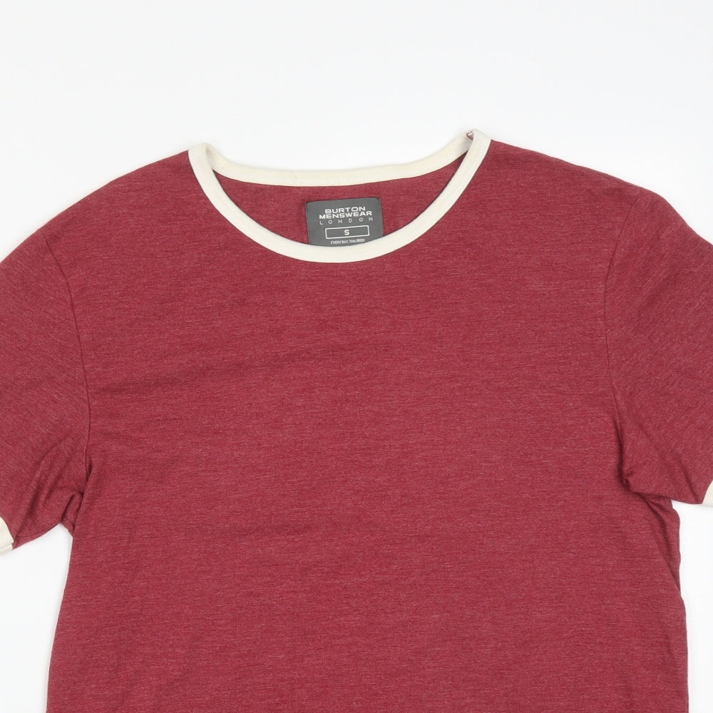 Burton Mens Red  Cotton  T-Shirt Size S Crew Neck