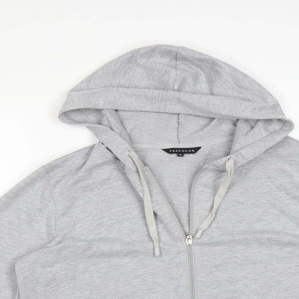 Peacocks Womens Grey  Polyester Full Zip Hoodie Size 16