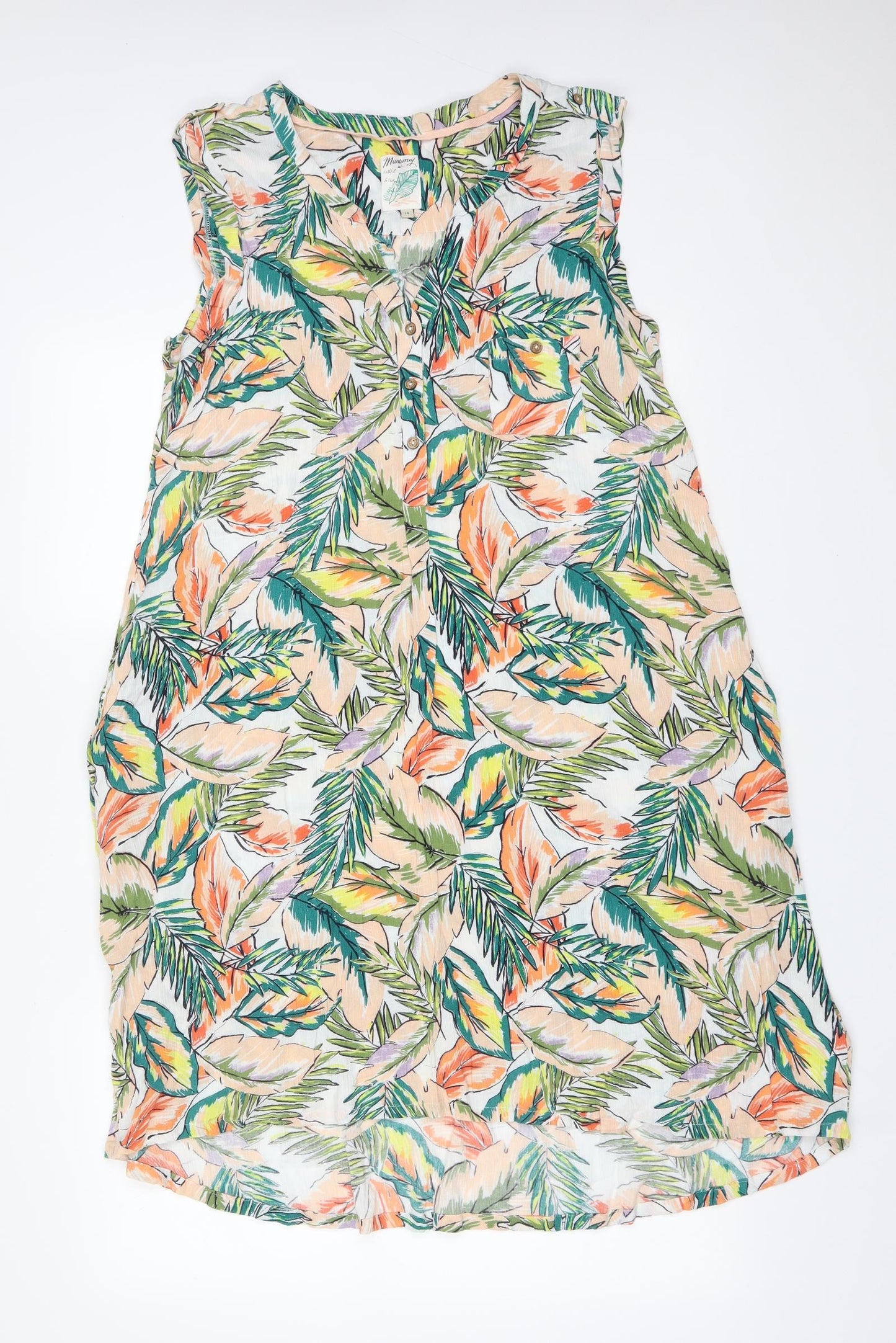 Debenhams Womens Multicoloured Floral Viscose A-Line  Size 14  V-Neck