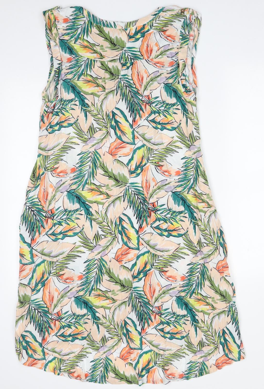 Debenhams Womens Multicoloured Floral Viscose A-Line  Size 14  V-Neck