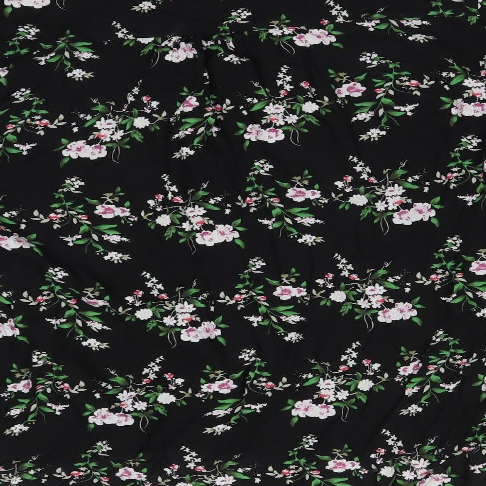 Atmosphere Womens Black Floral Viscose Basic Blouse Size 20 V-Neck