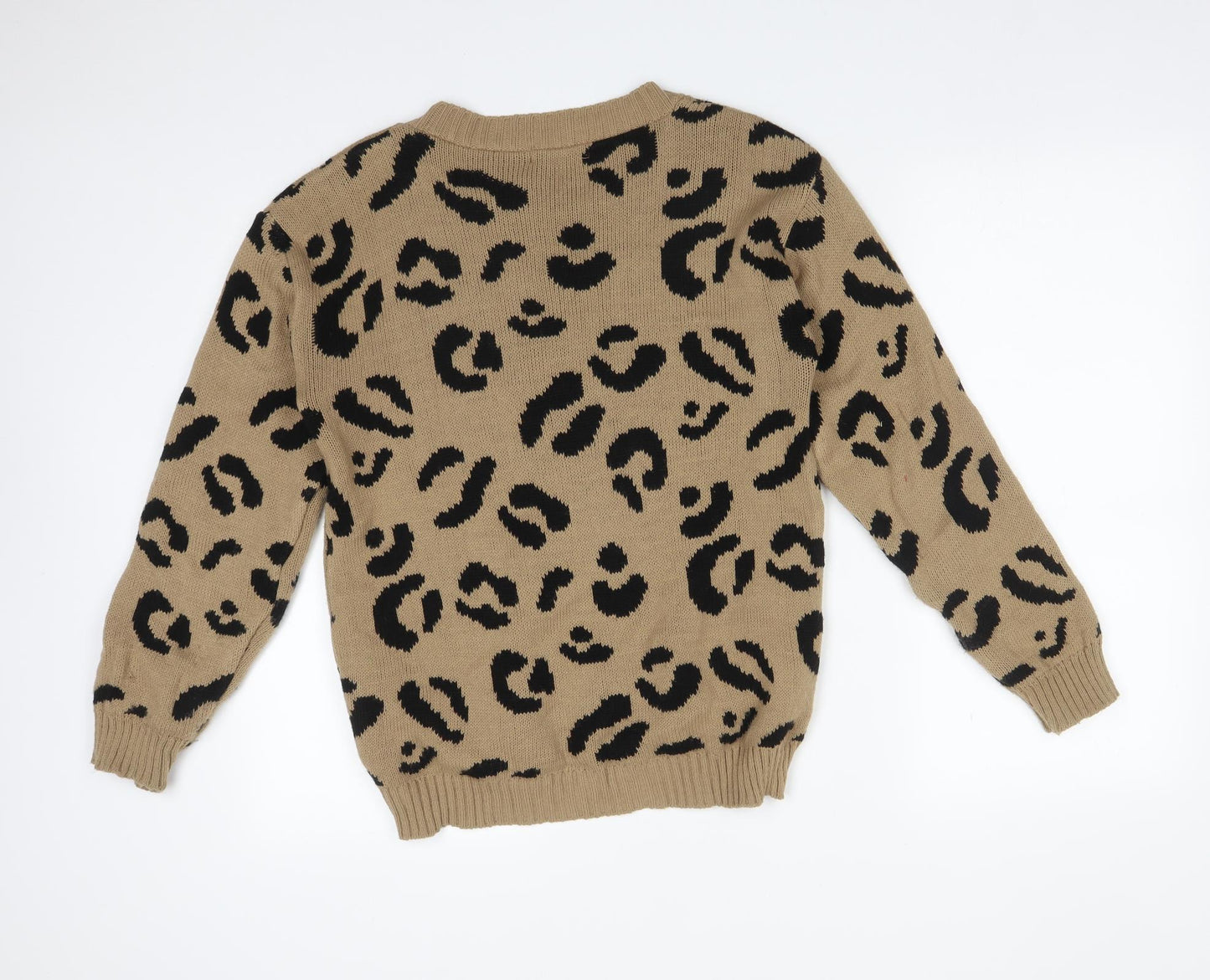 Boohoo Womens Multicoloured Animal Print Acrylic Pullover Sweatshirt Size S