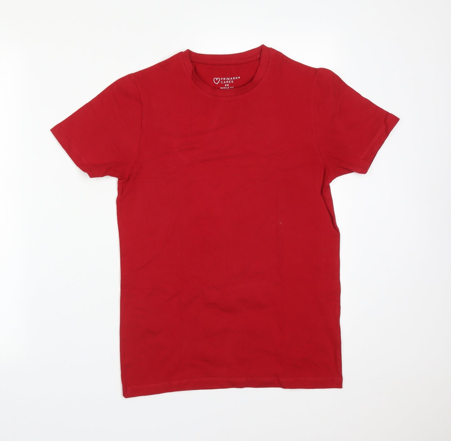 Primark Mens Red  Cotton  T-Shirt Size XS Crew Neck