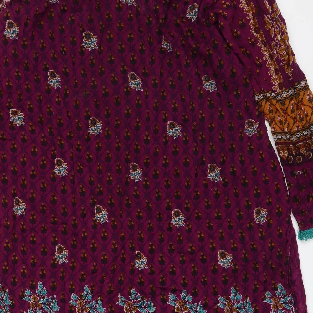 RUPALI Womens Multicoloured Floral  Basic T-Shirt Size XL V-Neck