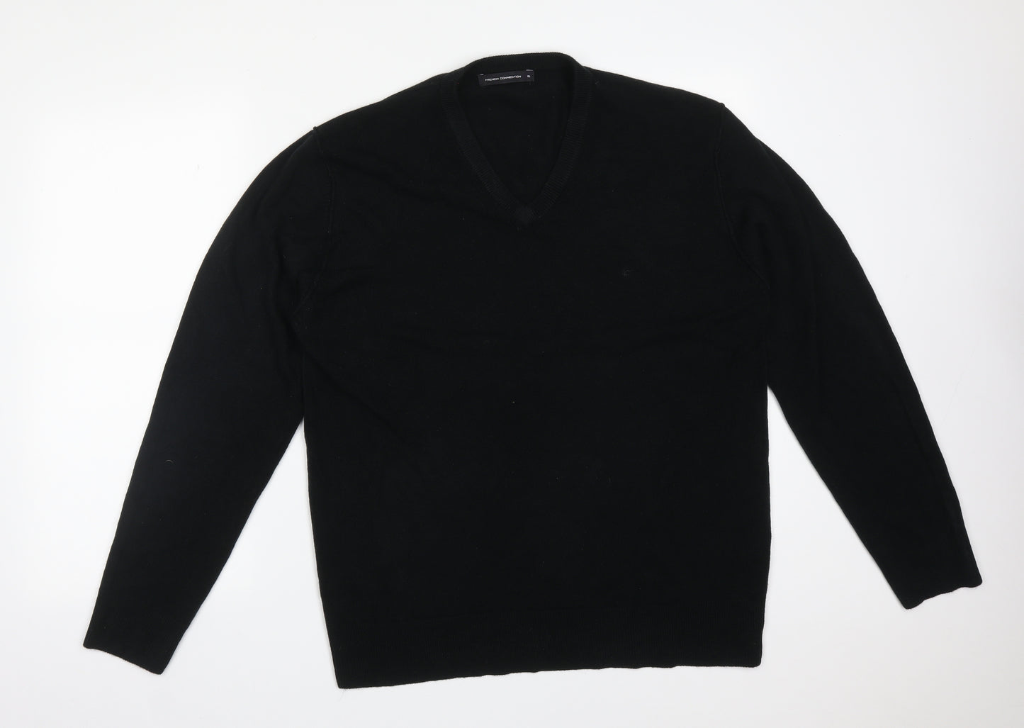 French Connection Mens Black  Acrylic Pullover Sweatshirt Size XL