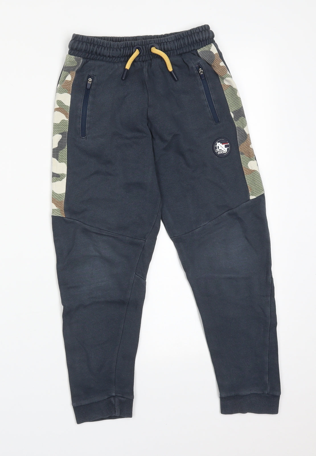 Nutmeg Boys Blue Camouflage Cotton Jogger Trousers Size 7-8 Years  Regular