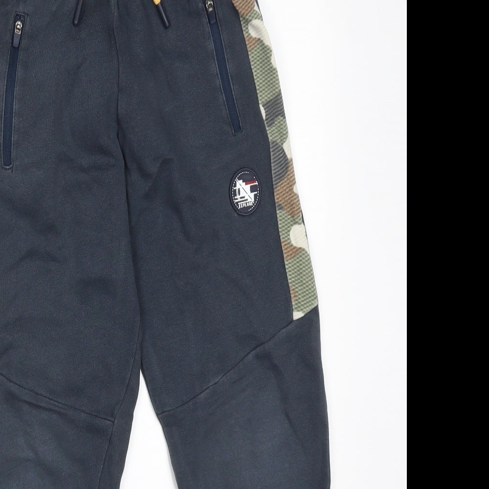 Nutmeg Boys Blue Camouflage Cotton Jogger Trousers Size 7-8 Years  Regular