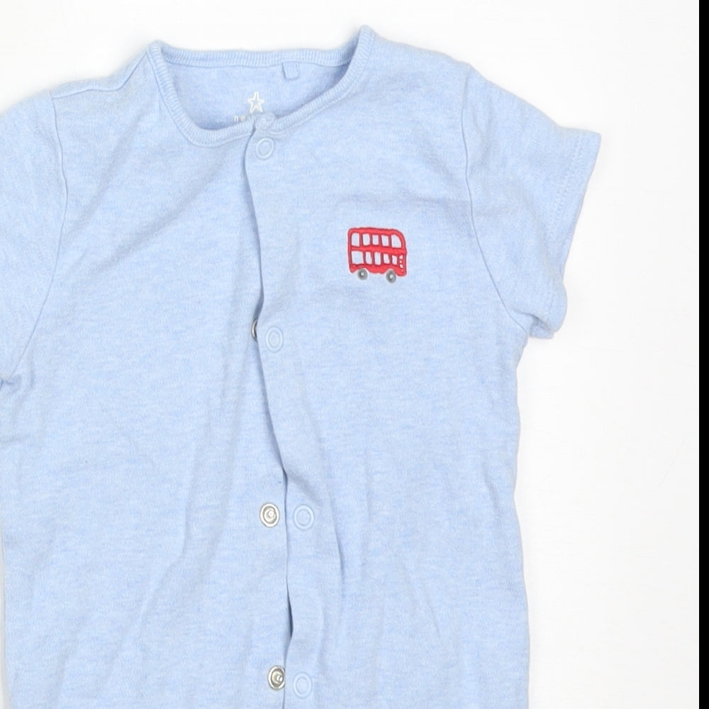 NEXT Baby Blue  Cotton Babygrow One-Piece Size 9-12 Months   - RED BUS