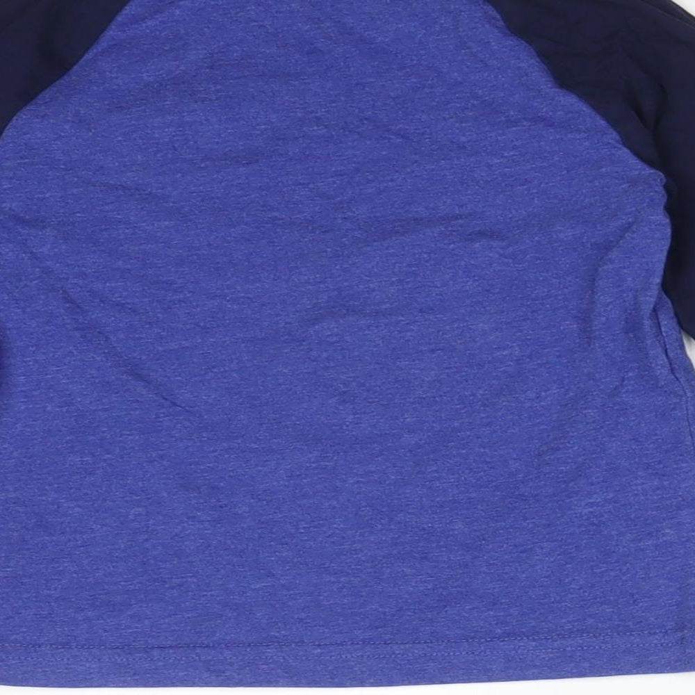 TU Boys Blue Colourblock Cotton Basic T-Shirt Size 18-24 Months Round Neck
