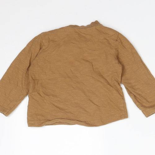 Nutmeg Baby Brown  Cotton Basic T-Shirt Size 9-12 Months Round Neck  - MONSTROUS BUT CUTE