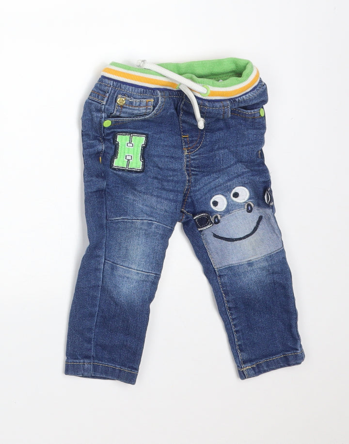 SO CUTE Boys Blue  Cotton  Jeans Size 6-9 Months   - MONKEY H