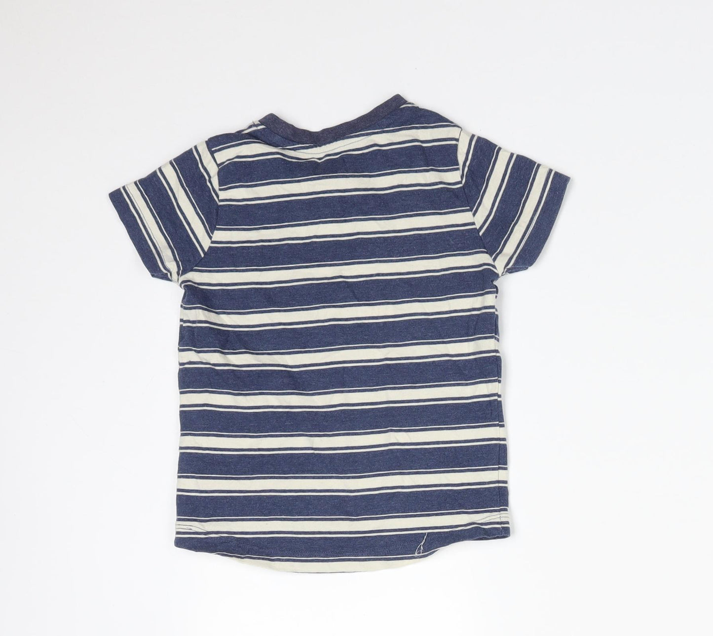 Nutmeg Boys Multicoloured Striped Cotton Basic T-Shirt Size 2-3 Years Round Neck