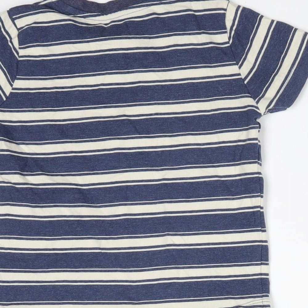 Nutmeg Boys Multicoloured Striped Cotton Basic T-Shirt Size 2-3 Years Round Neck