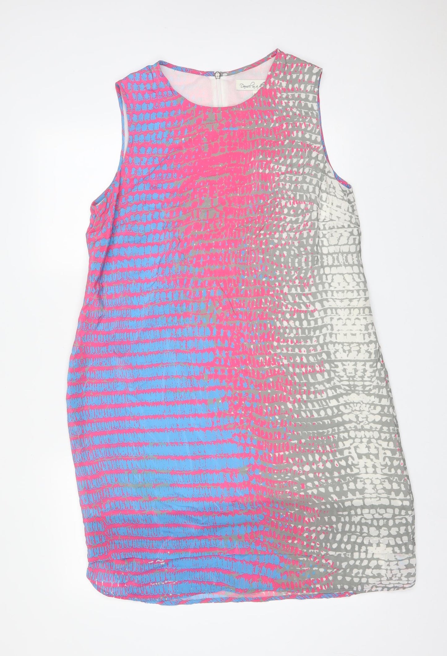 Damsel in a Dress Womens  Geometric Silk A-Line  Size 16  Round Neck