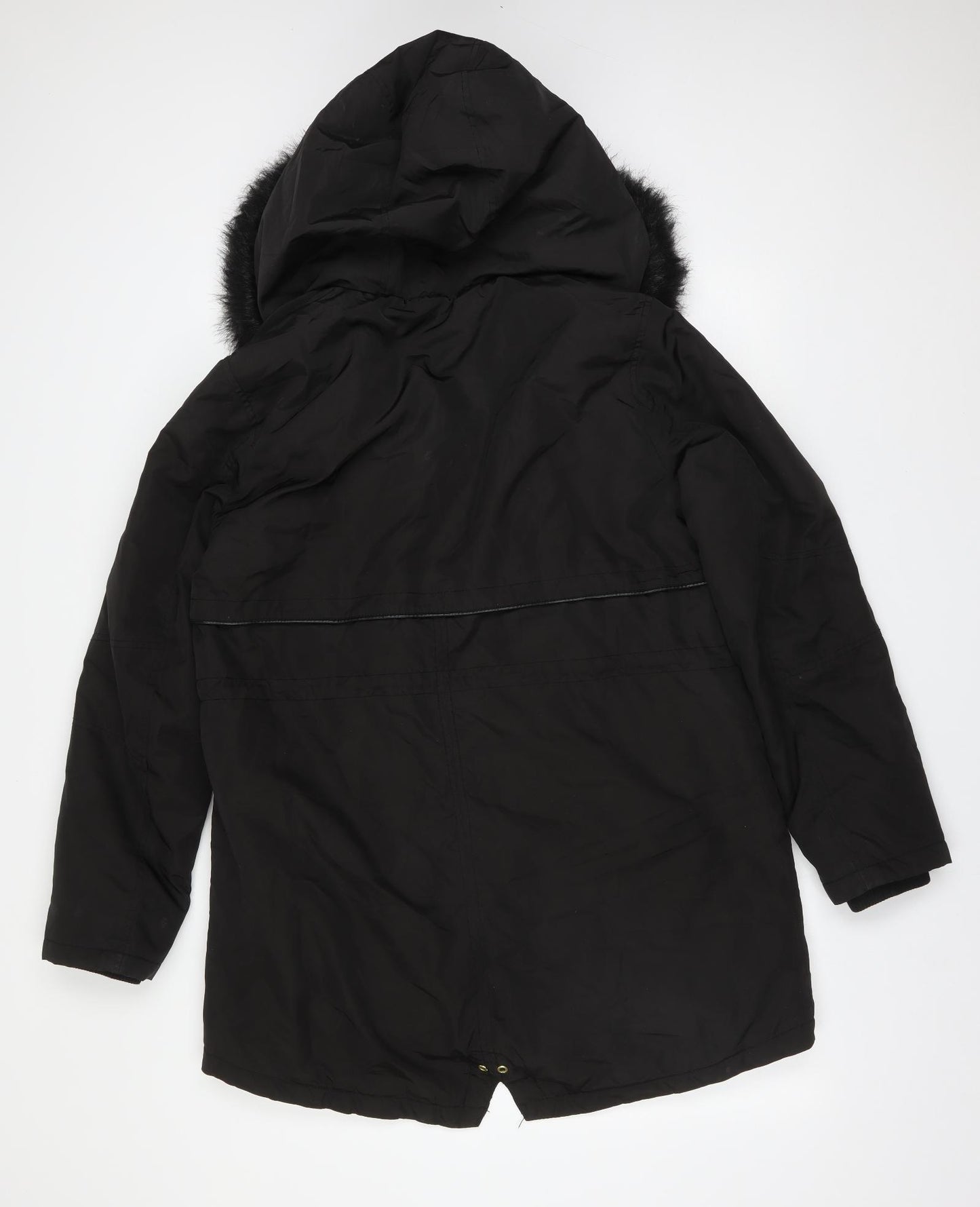 Nutmeg Womens Black   Parka Coat Size 14