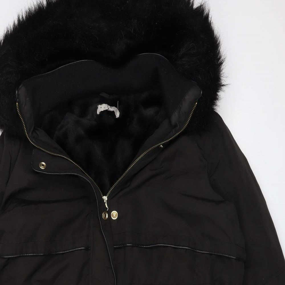 Nutmeg Womens Black   Parka Coat Size 14